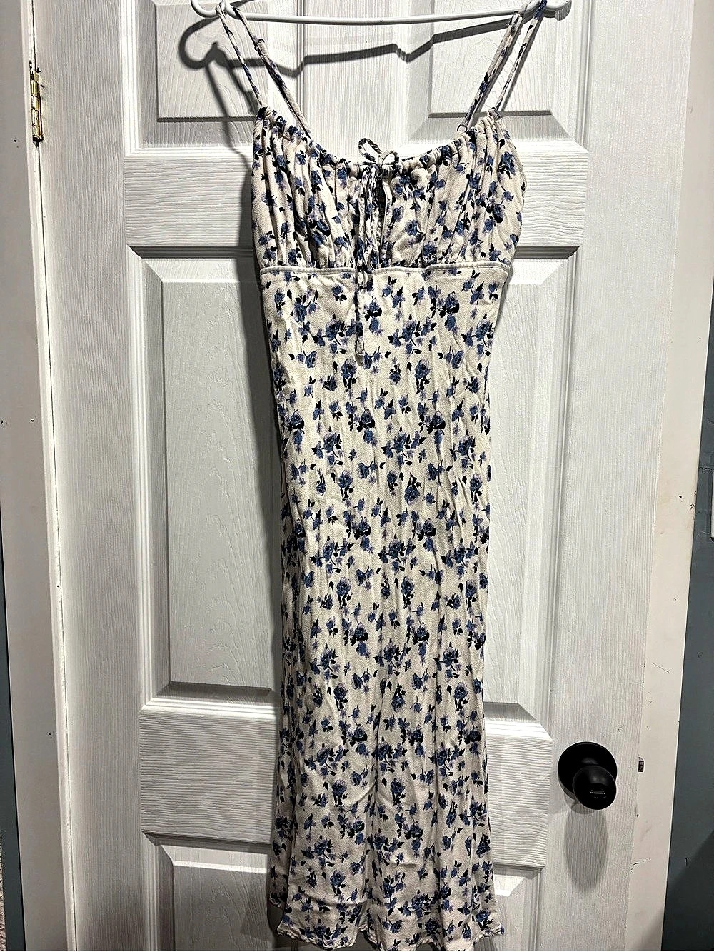 Wild Fable Floral Midi Dress in White & Blue